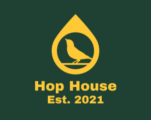 Yellow Silhouette Bird House logo design