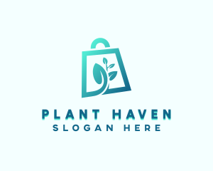 Plant Shopping Bag logo design