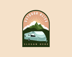 Nature Camping Caravan logo design