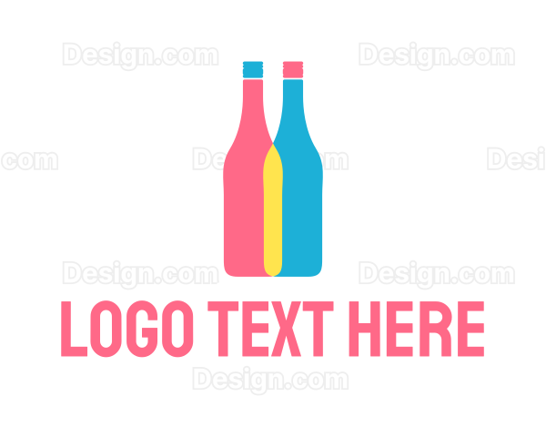 Colorful Wine Bottle Logo