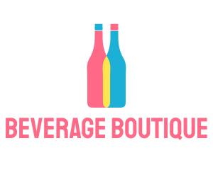 Colorful Wine Bottle  logo