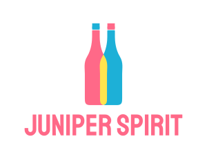 Colorful Wine Bottle  logo