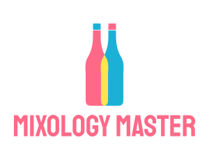 Colorful Wine Bottle  logo design