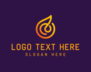 Modern Golden Flame logo design