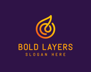 Modern Golden Flame logo design