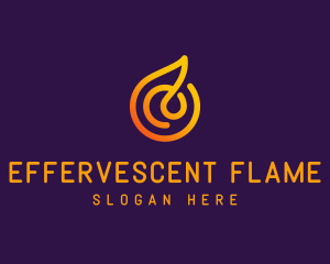 Modern Golden Flame logo design