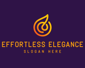 Modern Golden Flame logo design