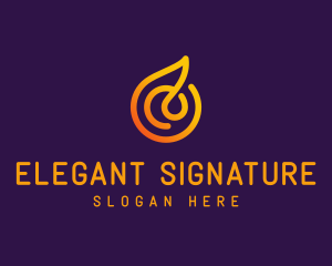 Modern Golden Flame logo design