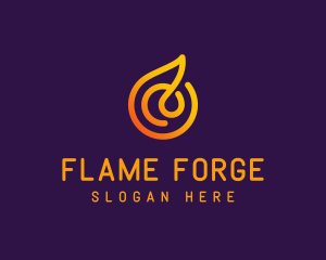 Modern Golden Flame logo design