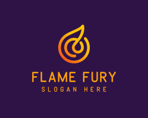 Modern Golden Flame logo design