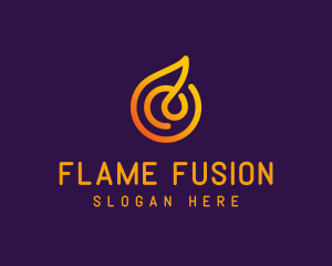 Modern Golden Flame logo design