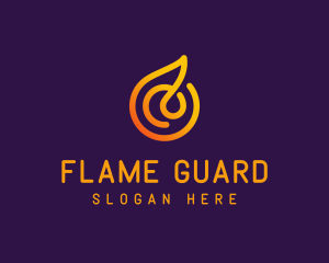 Modern Golden Flame logo design