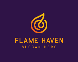 Modern Golden Flame logo design