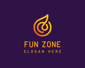 Modern Golden Flame logo design