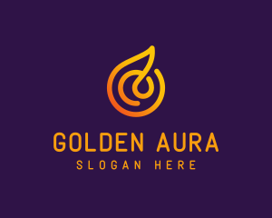 Modern Golden Flame logo design