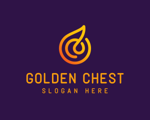 Modern Golden Flame logo design