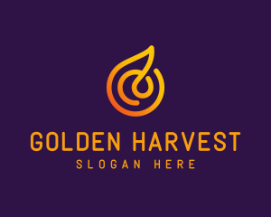 Modern Golden Flame logo design