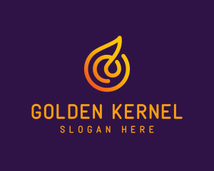 Modern Golden Flame logo design