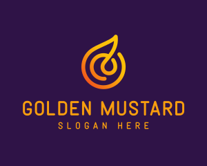 Modern Golden Flame logo design