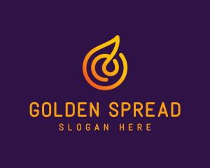 Modern Golden Flame logo design