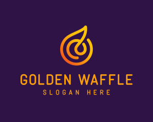 Modern Golden Flame logo design