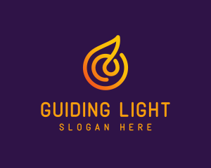 Modern Golden Flame logo design