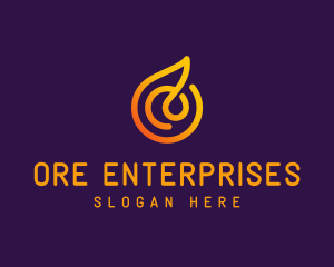 Modern Golden Flame logo design