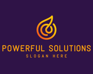 Modern Golden Flame logo design