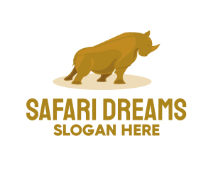 Gold Rhino Safari logo design