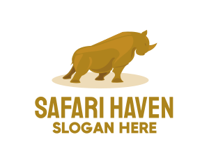 Gold Rhino Safari logo design