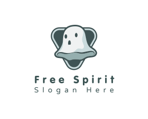 Cute Spooky Ghost logo design