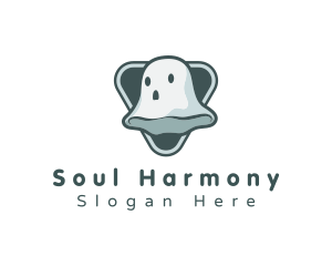 Cute Spooky Ghost logo design