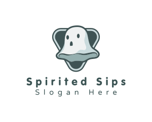 Cute Spooky Ghost logo design