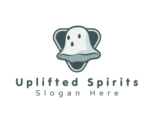 Cute Spooky Ghost logo design