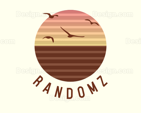 Sunset Birds Horizon Logo