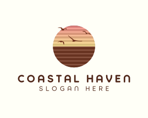 Sunset Horizon Seaside logo design