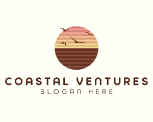 Sunset Horizon Seaside logo design