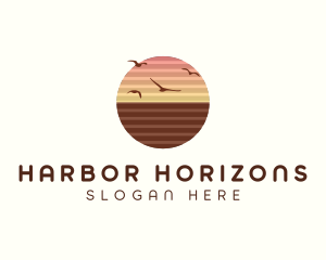 Sunset Horizon Seaside logo design