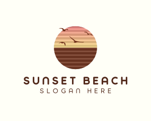 Sunset Horizon Seaside logo design