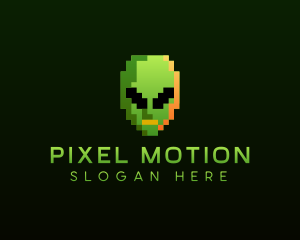 Alien Pixelated Gaming  logo design