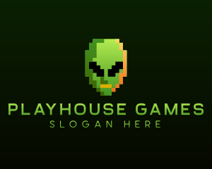 Alien Pixelated Gaming  logo design