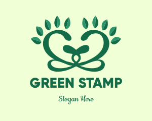 Green Organic Heart logo design