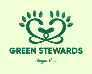 Green Organic Heart logo design