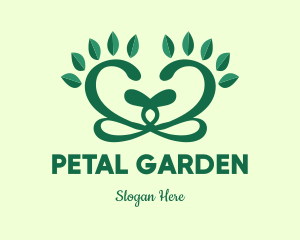 Green Organic Heart logo design