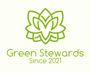 Minimalist Green Shrub  logo design