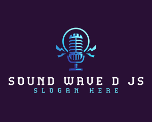 Audio DJ Microphone logo design