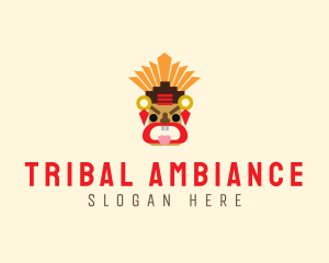 Tribal Mask Cartoon logo design