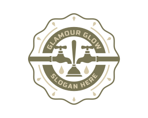 Faucet Plunger Plumbing Emblem  Logo