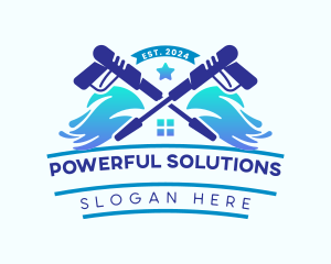 Pressure Washer House Cleaner logo design