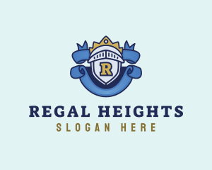 Regal Knight Ribbon Monarchy logo design